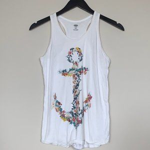 White Old Navy Graphic Tank Top